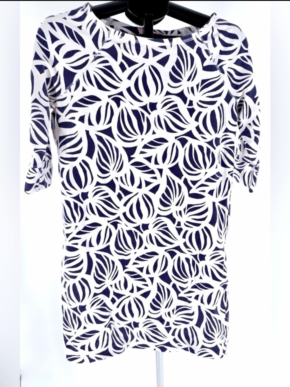 Lilly Pulitzer Womens Medium Navy Blue White Patterned Wedding Guest Dress